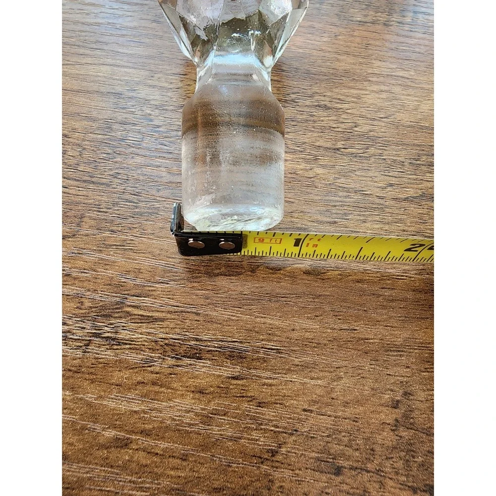Clear Blown Glass Decanter Bottle Stopper Only Barware Cut Heavy Vintage Bubbles